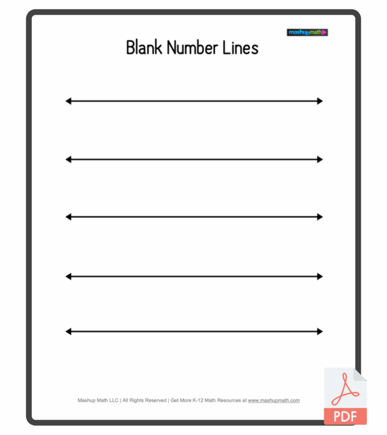 Free Blank Number Lines All Grade Levels Mashup Math Worksheets Library