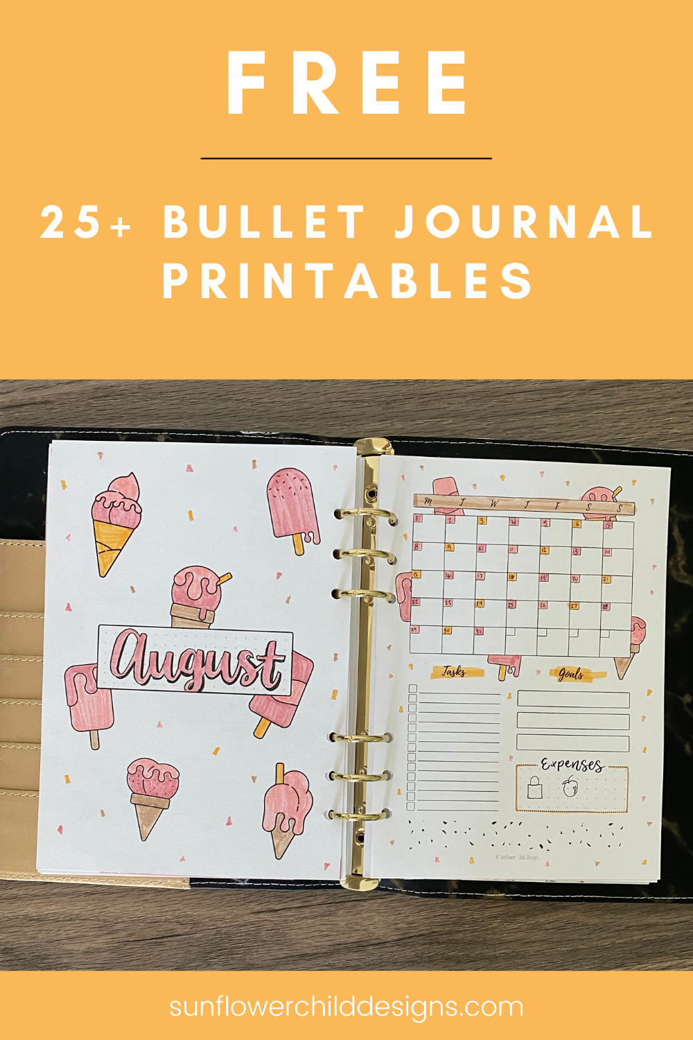 Free Bullet Journal Printables 25 Pages With Doodles Sunflower Free Bullet Journal Printables 25 Pages With Doodles Sunflower