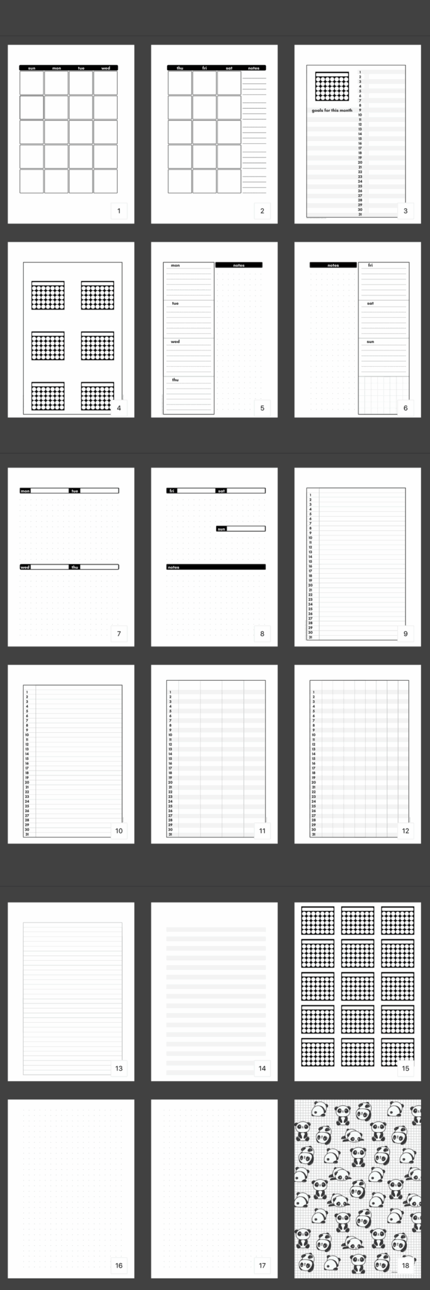Free Bullet Journal Printables Black And White Templates Printables And Inspirations