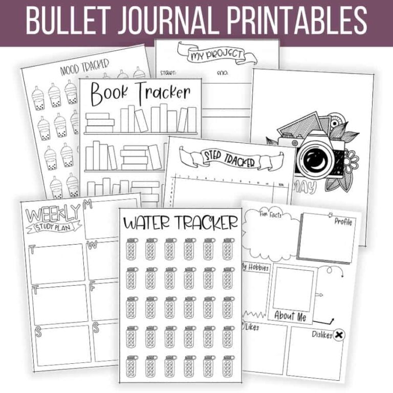 Free Bullet Journal Printables Masha Plans