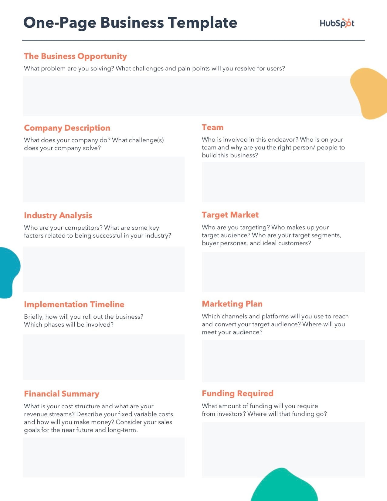 free printable business plan
