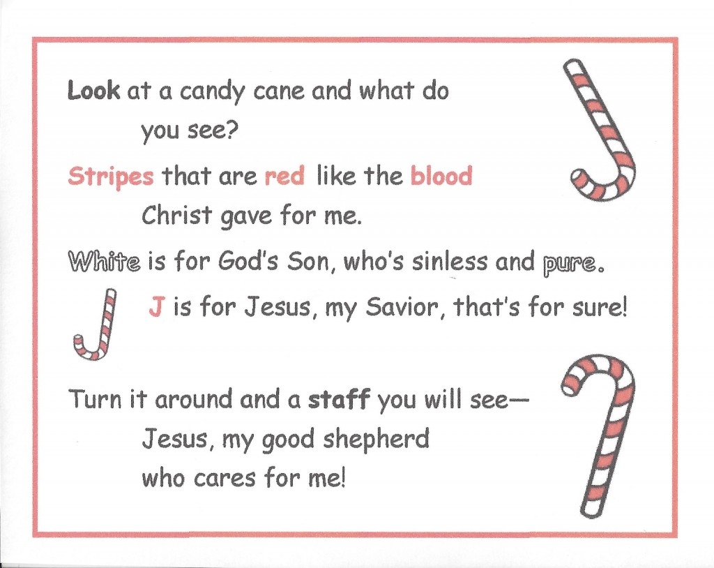 free printable candy cane poem