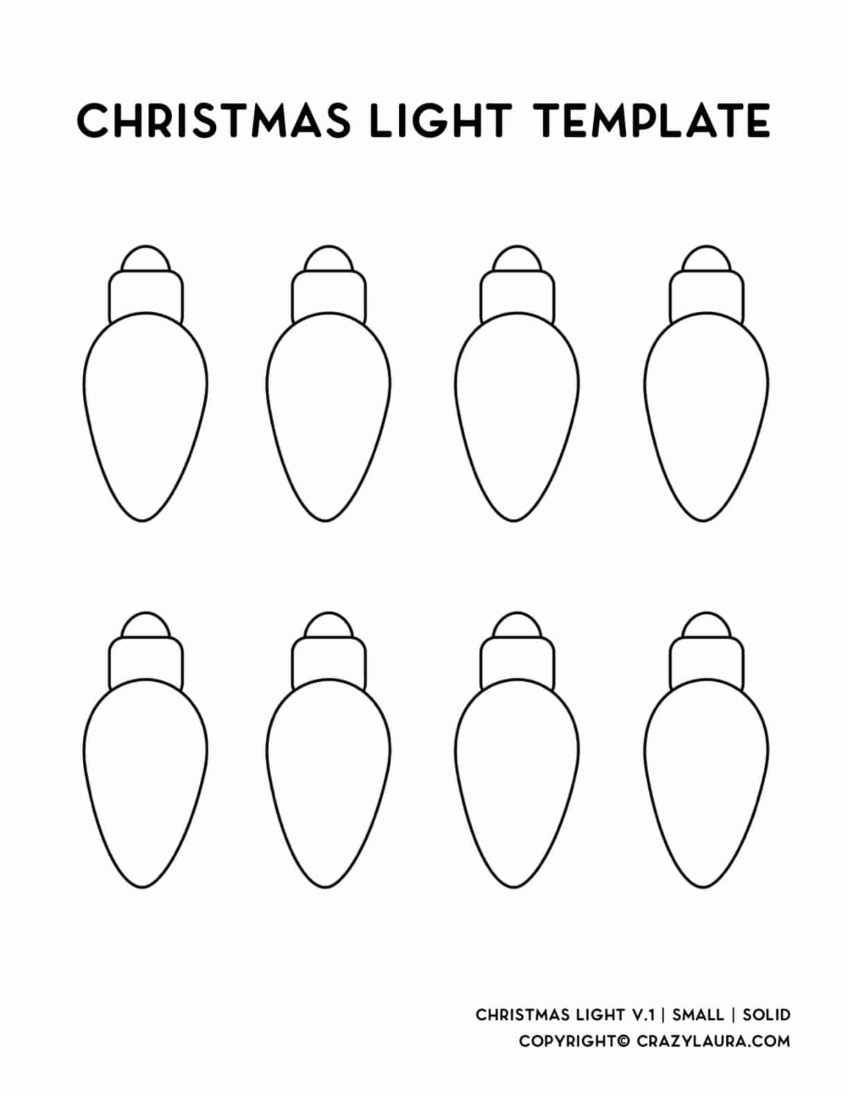 Free Christmas Light Bulb Template U0026 Stencils For 2022 Crazy Laura
