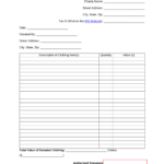 Free Clothing Donation Tax Receipt PDF Word EForms