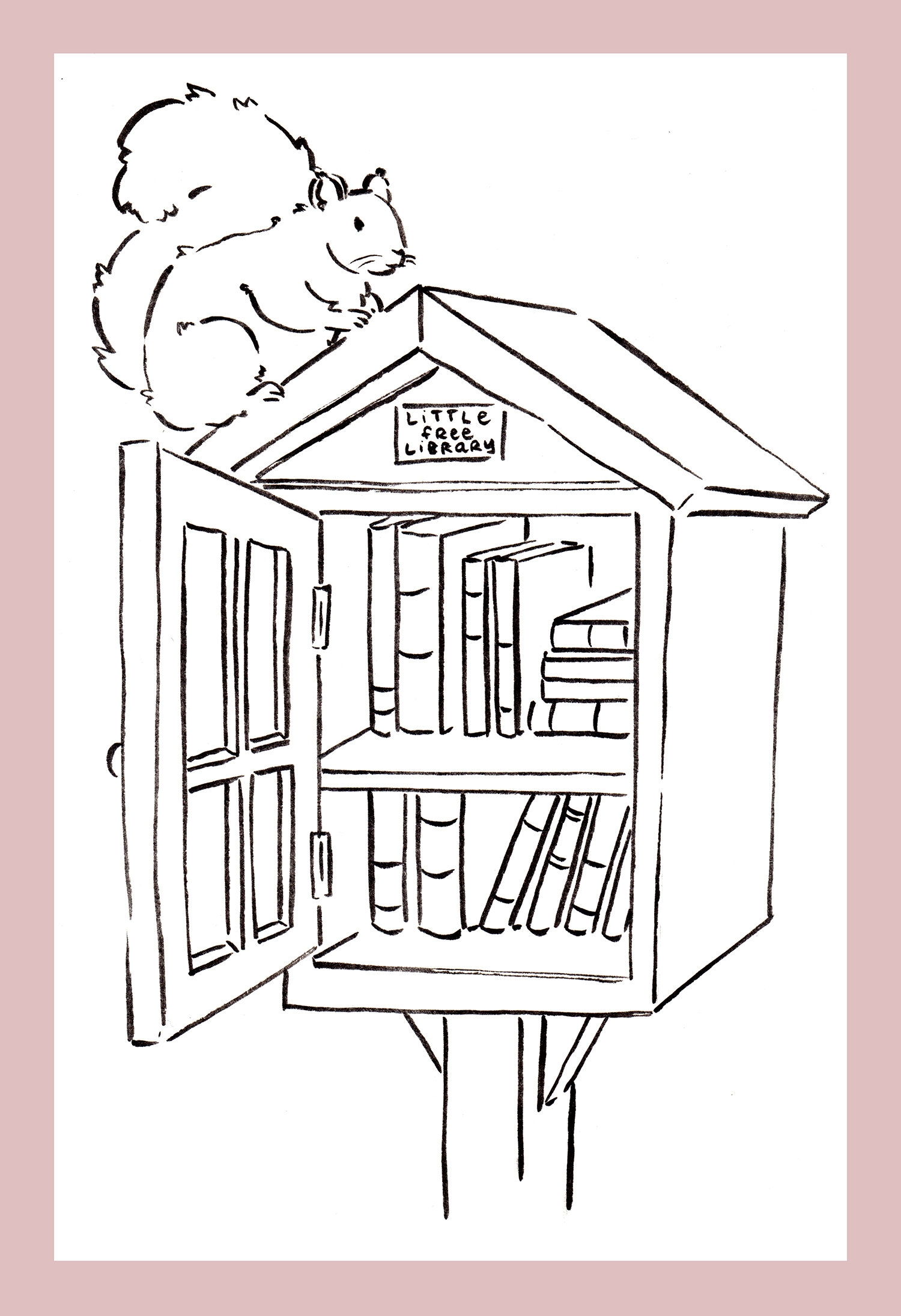 Free Colouring Page Little Free Library Natalie Czerwinski 