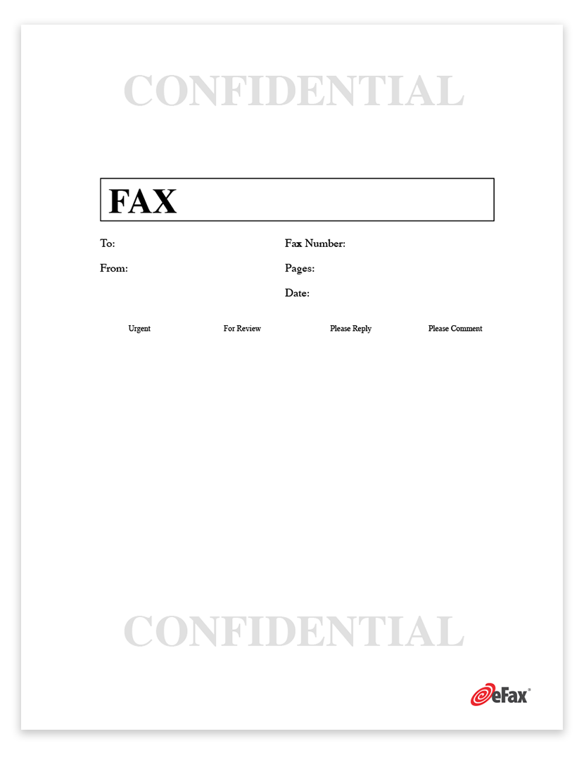 Free Confidential Fax Cover Sheets EFax