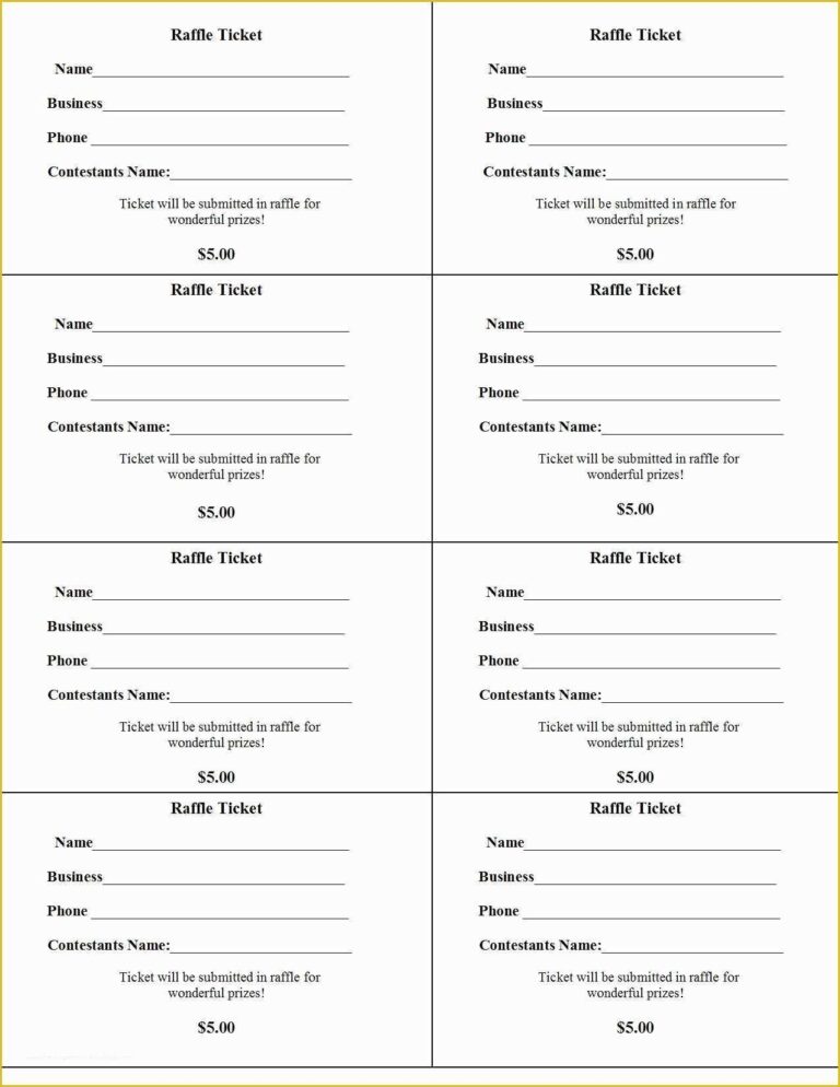 Free Contest Entry Form Template Printable