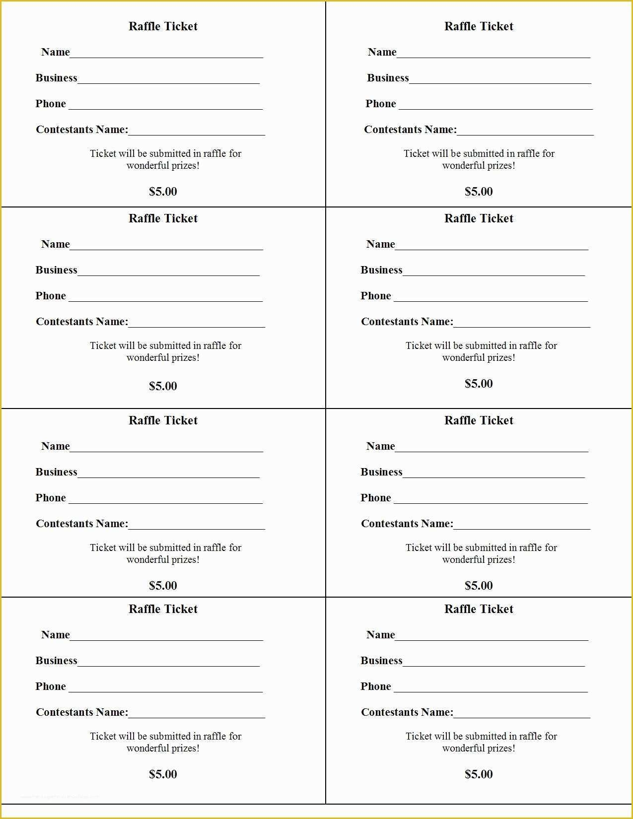 Free Contest Entry Form Template Printable