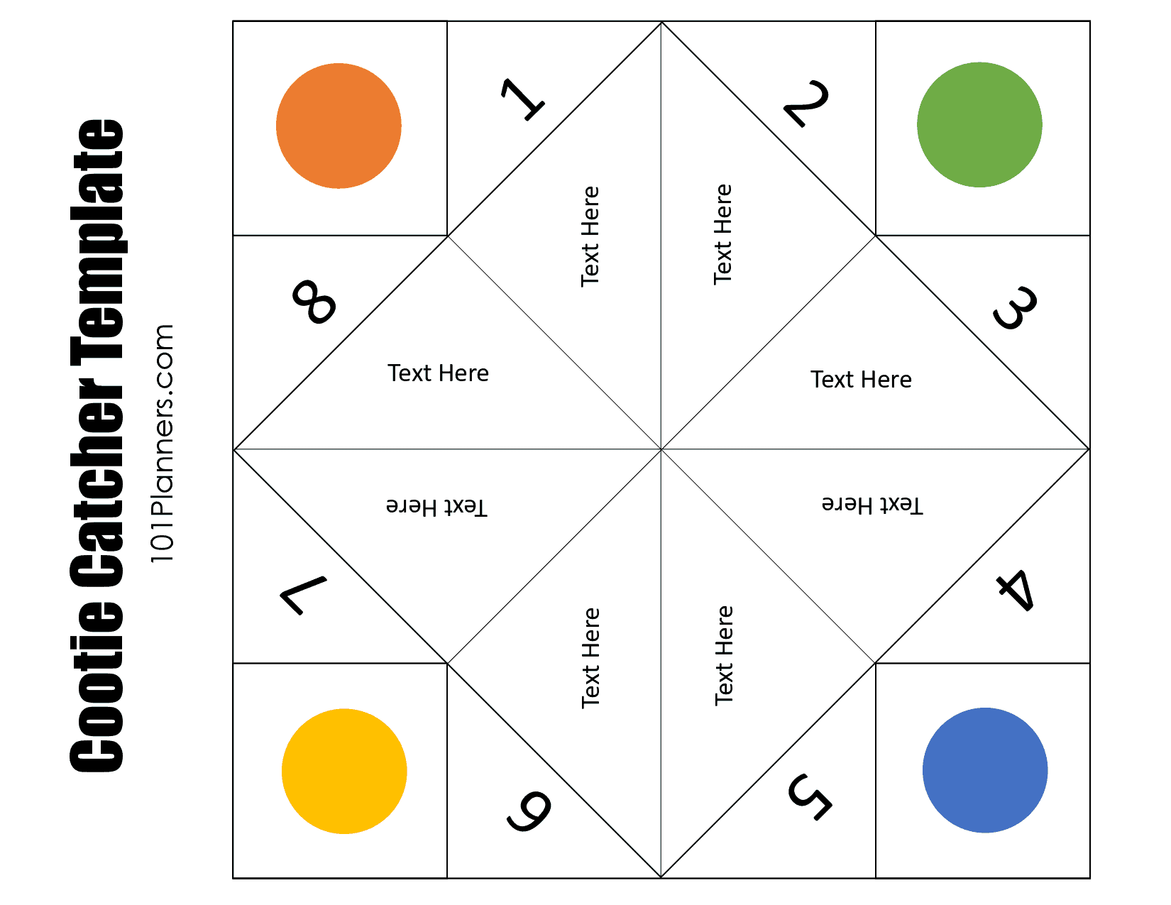 FREE Cootie Catcher Template Printable And Typeable