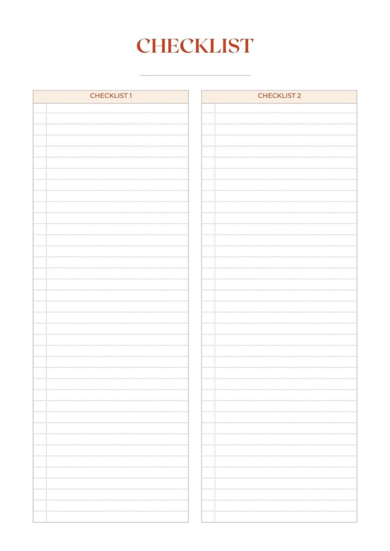 Free Custom Downloadable Checklist Templates Canva