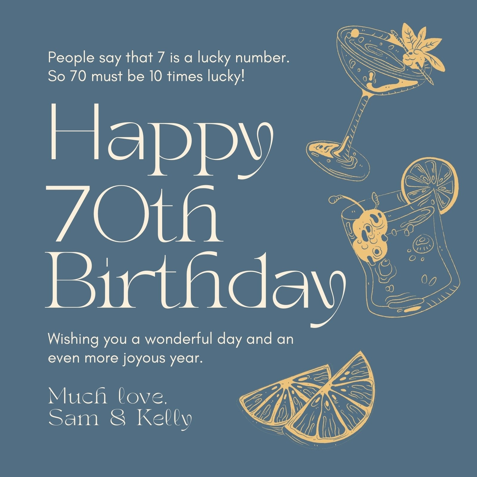 Free Custom Printable 70th Birthday Card Templates Canva