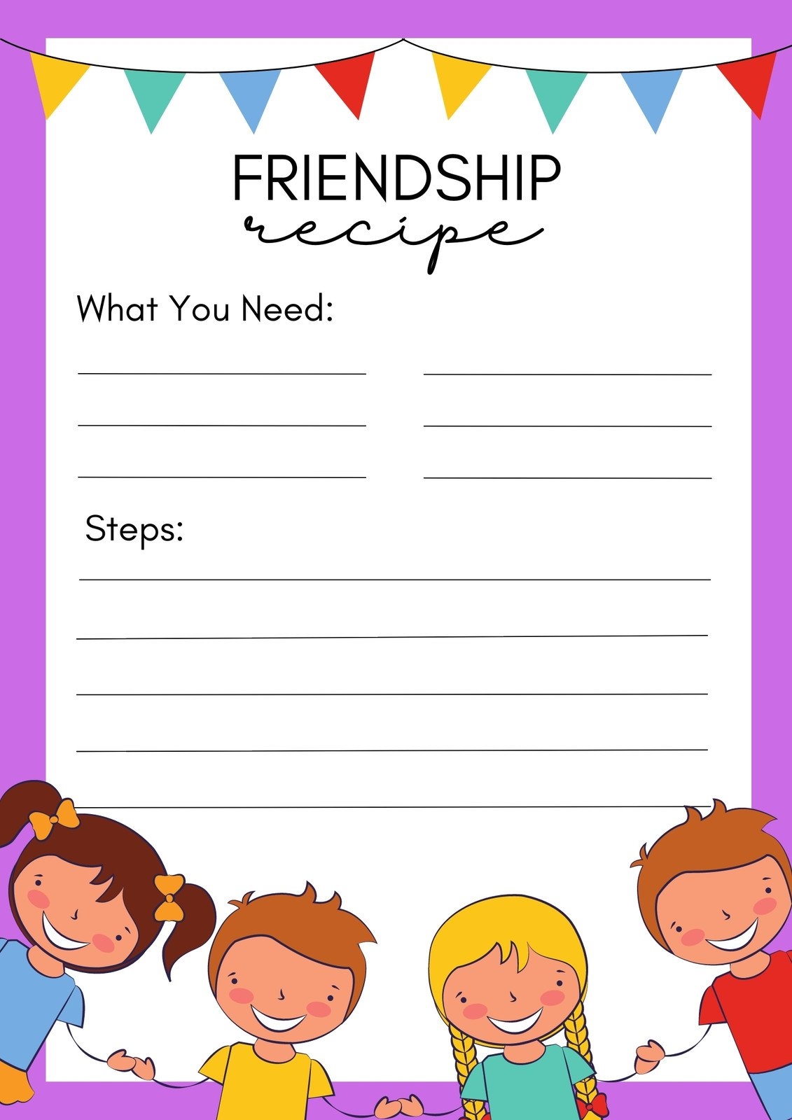 Free Custom Printable Friendship Worksheet Templates Canva