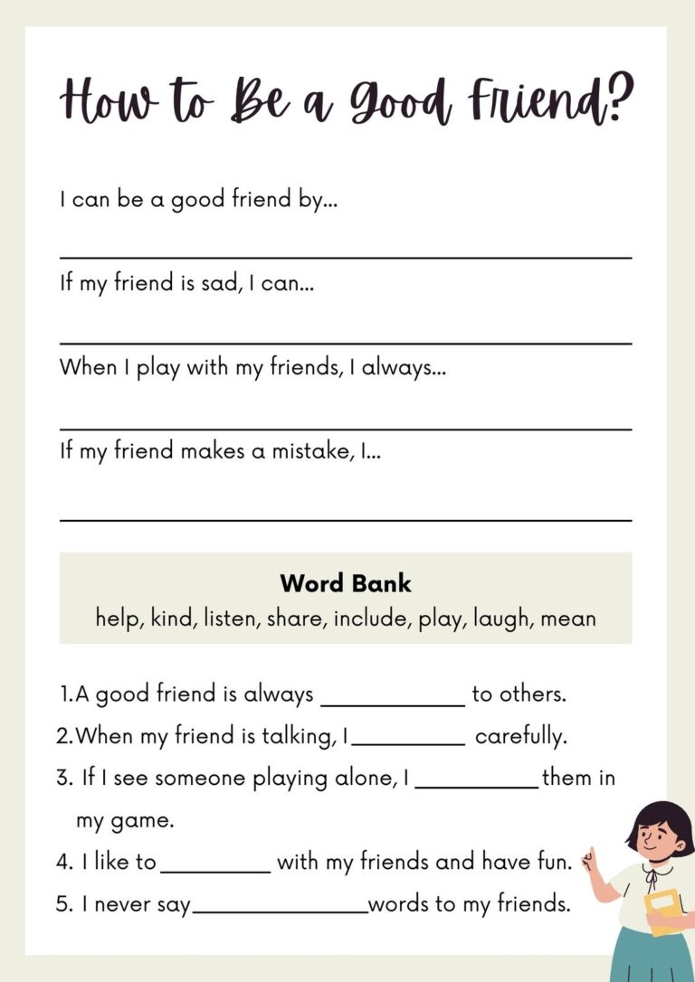 Free Custom Printable Friendship Worksheet Templates Canva
