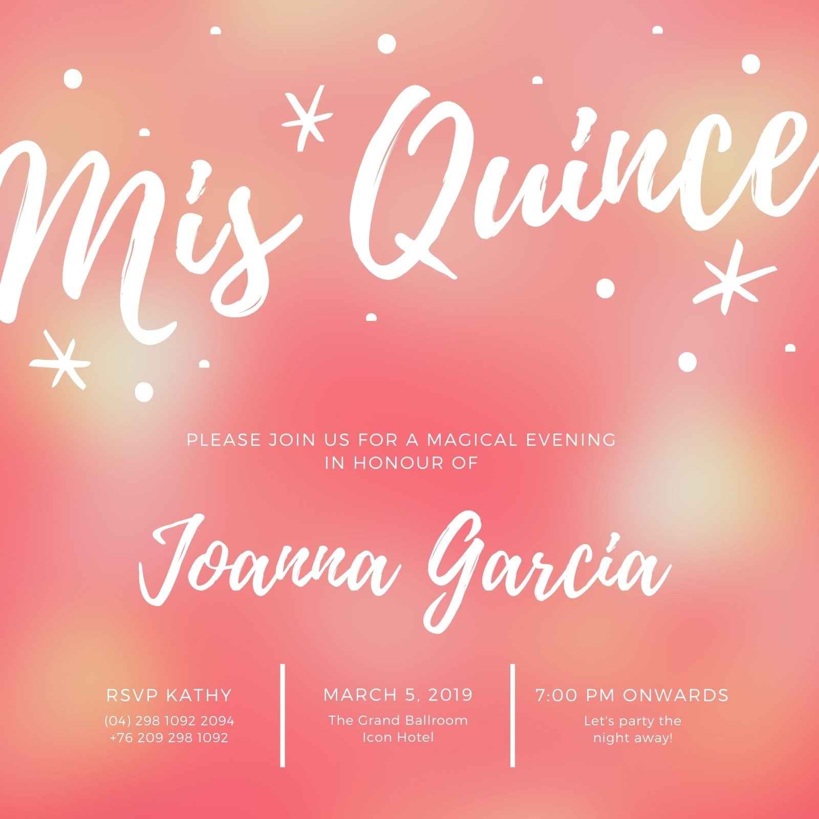 Free Custom Printable Quincea era Invitation Templates Canva