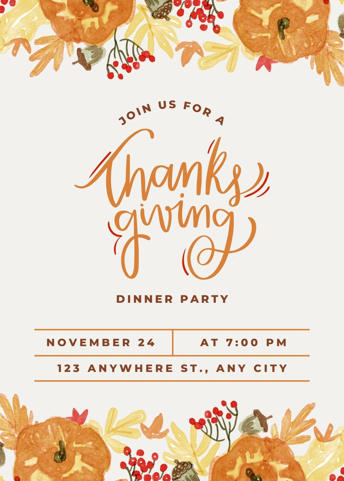 Free Custom Printable Thanksgiving Invitation Templates Canva Free Custom Printable Thanksgiving Invitation Templates Canva