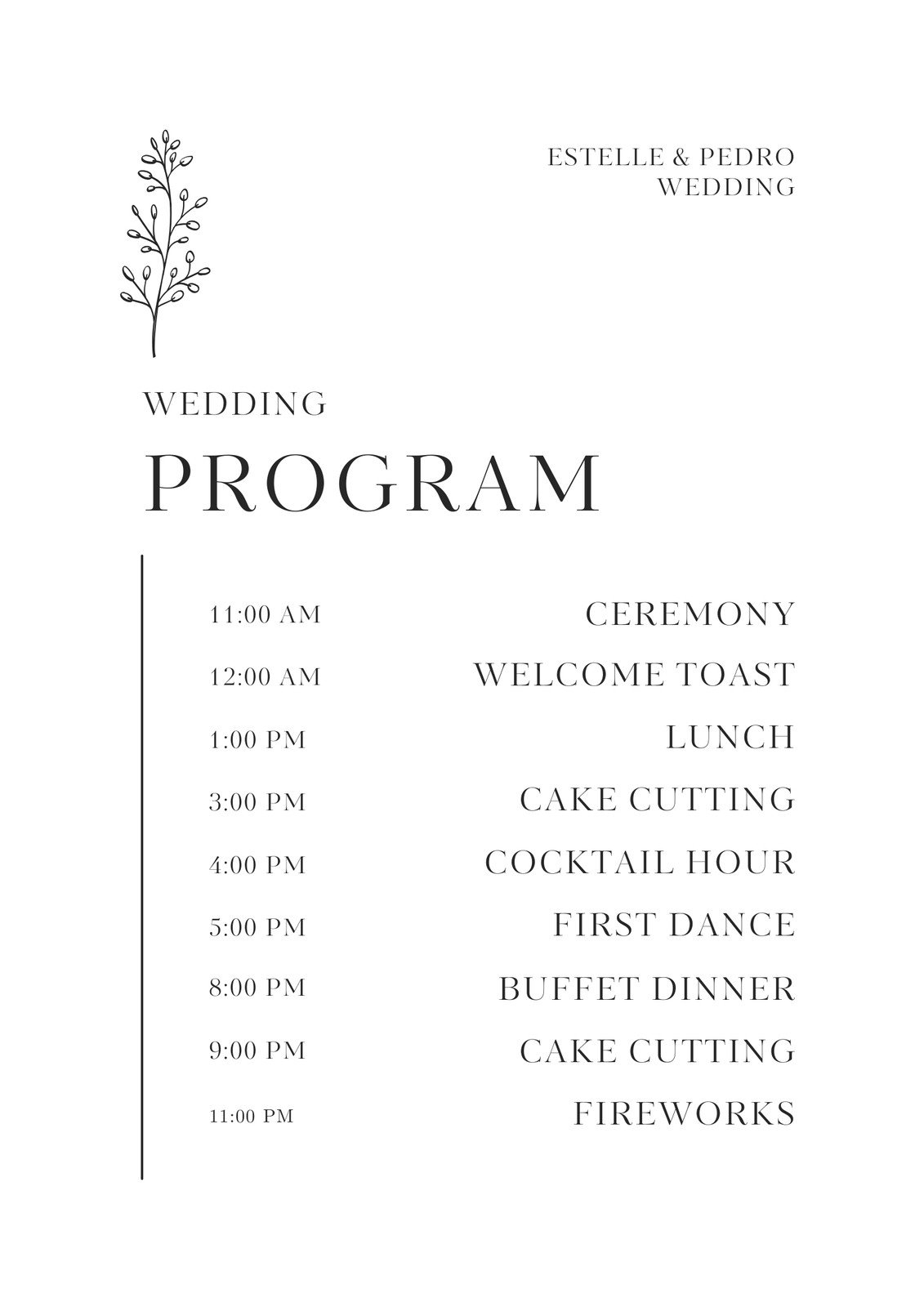 Free Custom Printable Wedding Program Templates Canva