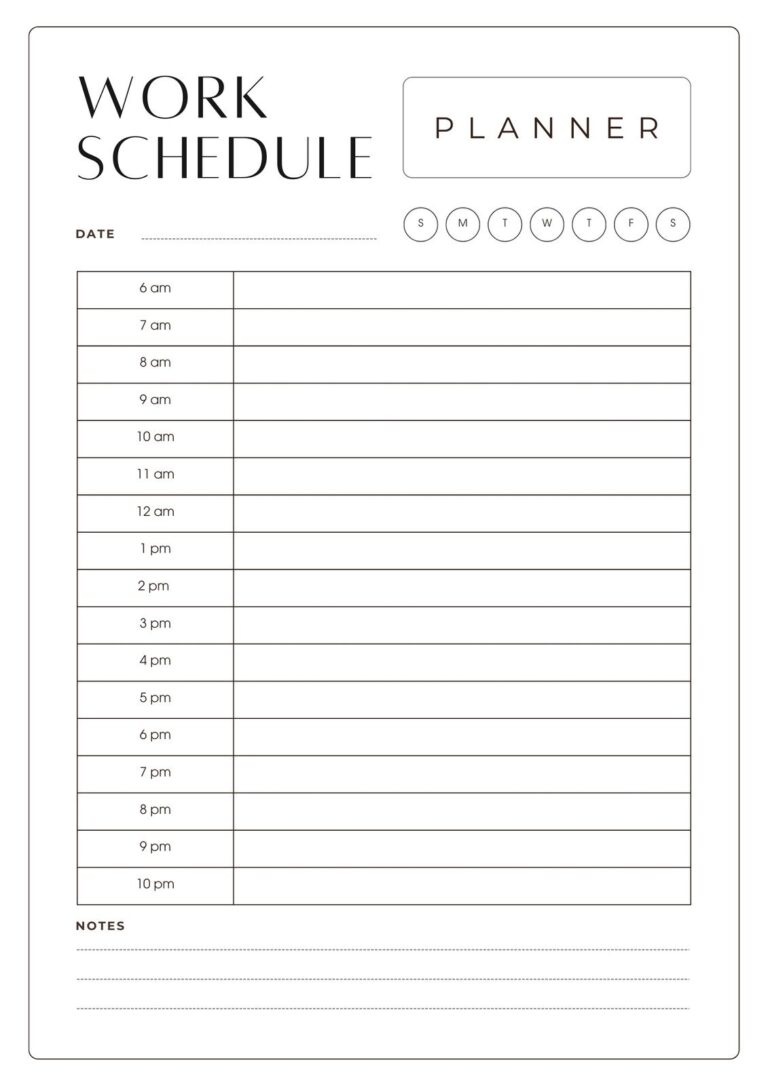 Free Custom Printable Work Schedule Planner Templates Canva