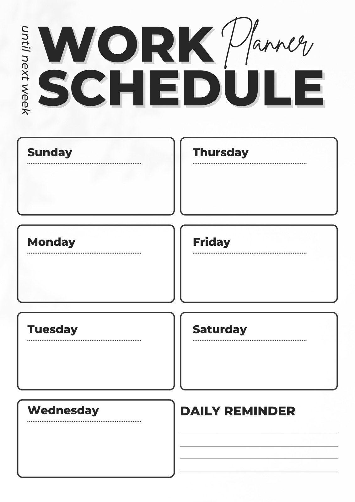 free printable work schedule free printable work schedule