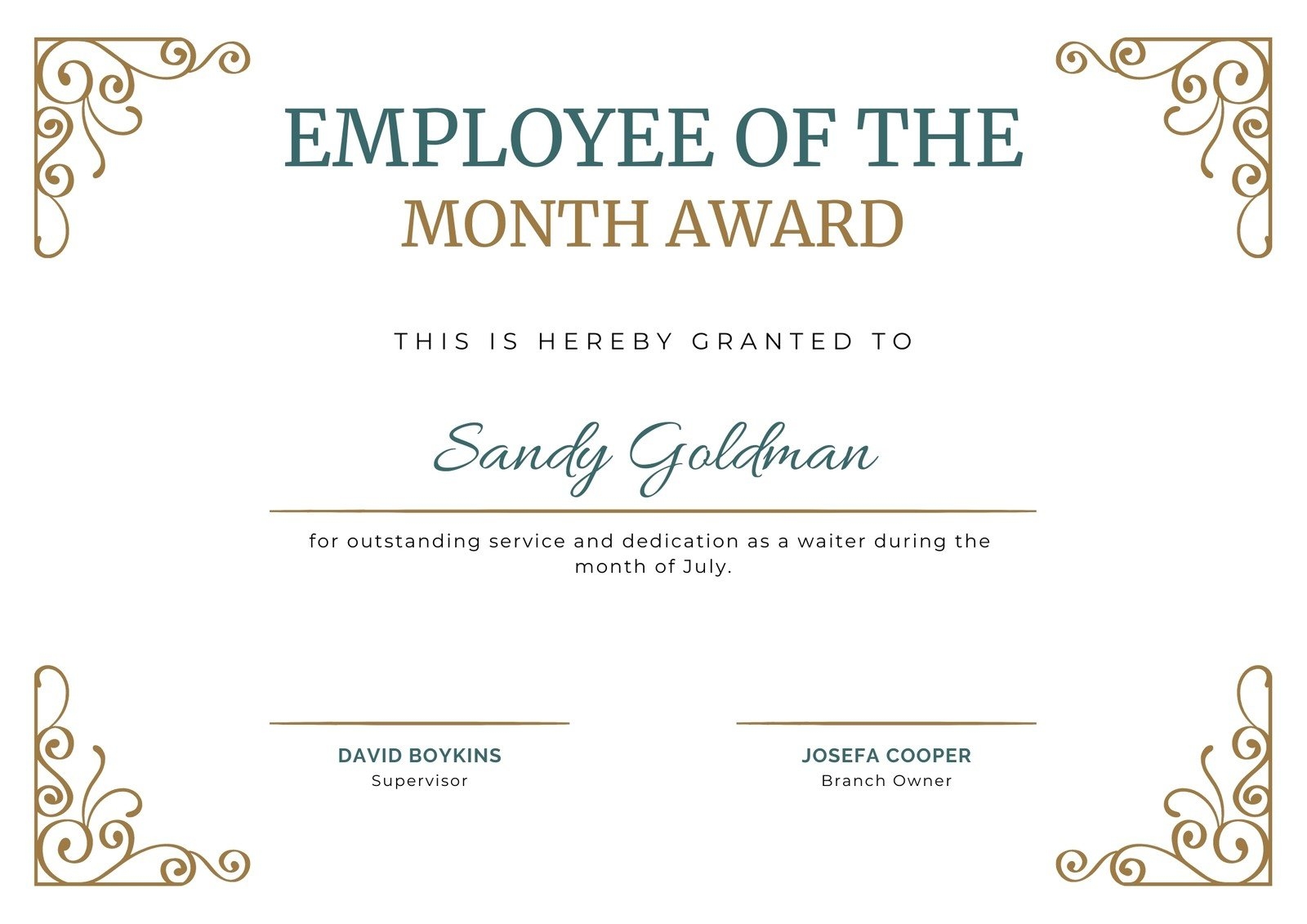 Free Customizable Employee Of The Month Templates Canva