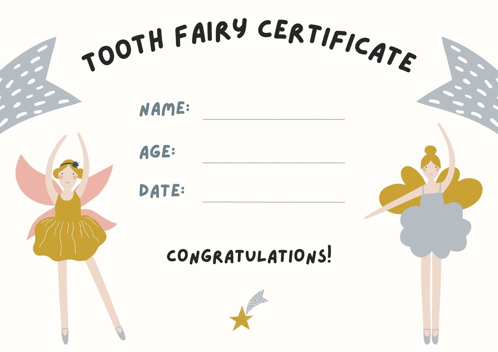Free Customizable Tooth Fairy Certificate Templates Canva