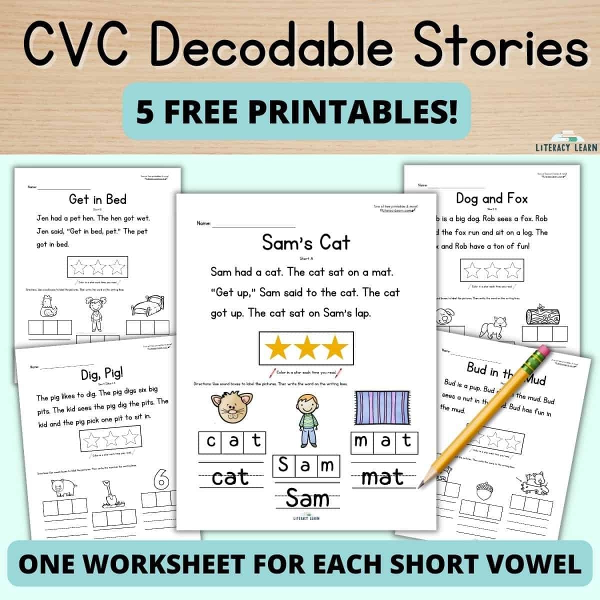 short vowel stories free printable