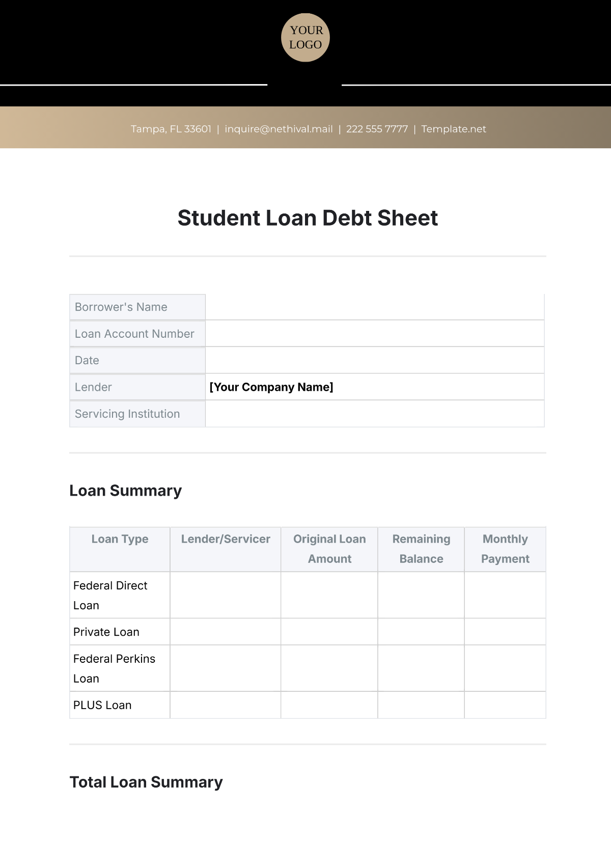 Free Debt Spreadsheet Templates Editable And Printable
