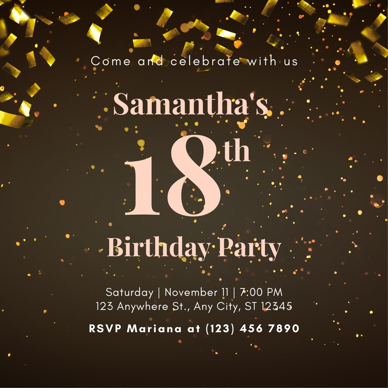 Free Delicate Printable 18th Birthday Invitation Templates