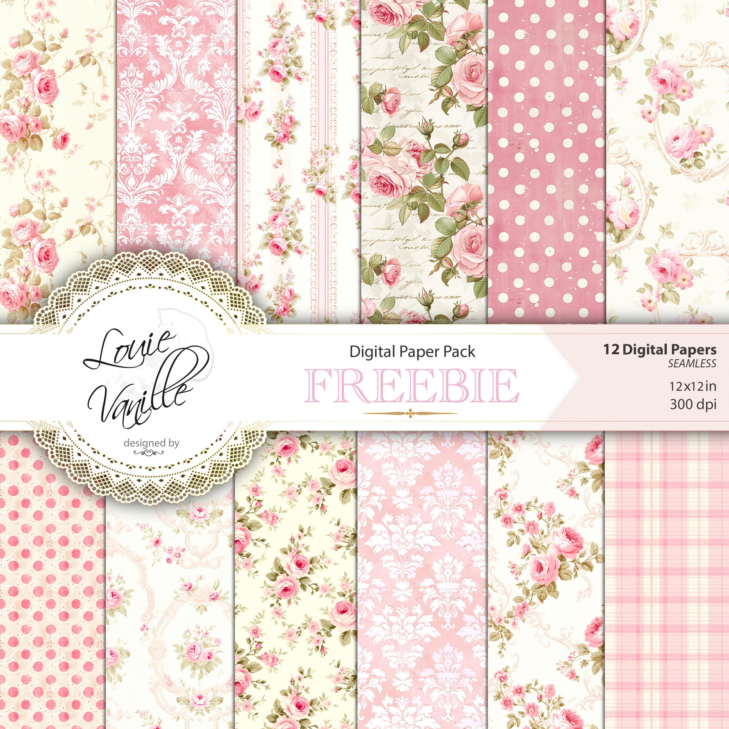 Free Digital Paper Set LINK ON DESCRIPTION Freebie Kit Vintage 