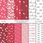 Free Digital Scrapbook Papers Hearts Love Valentine s Day 