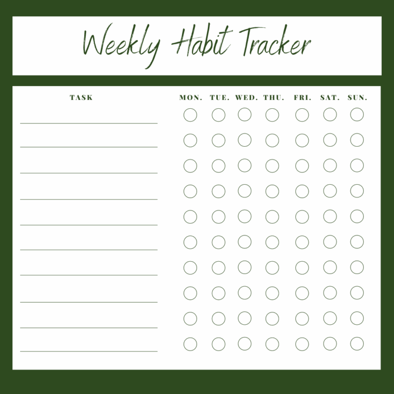 Free Digital Weekly Habit Trackers 8 Designs Self Care Sunday Love