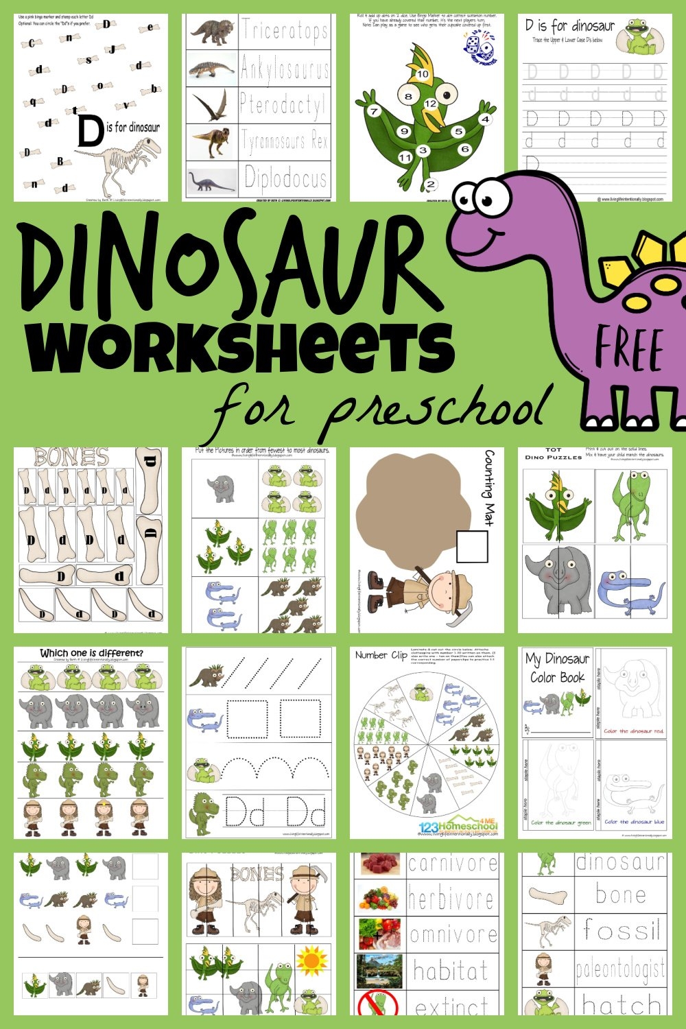 FREE Dinosaur Worksheets Preschool Printables  FREE Dinosaur Worksheets Preschool Printables
