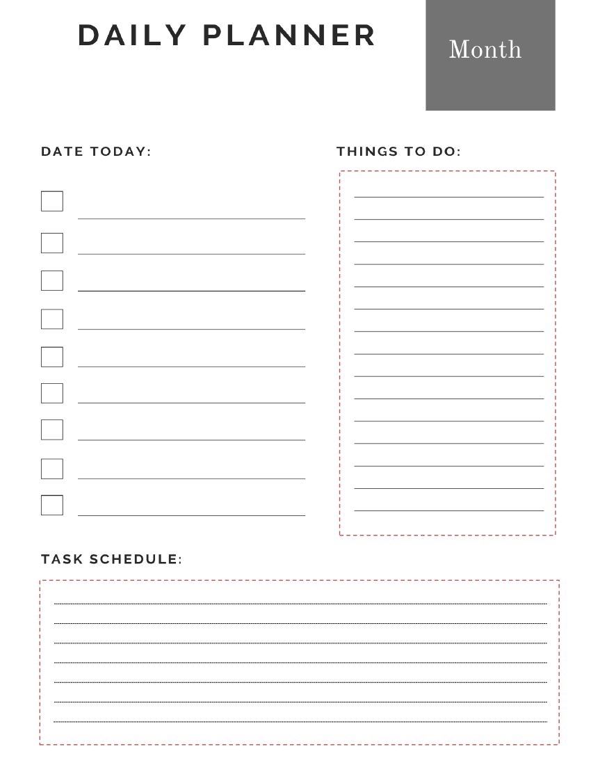 Free Download Daily Planner Templates PDF Word Images