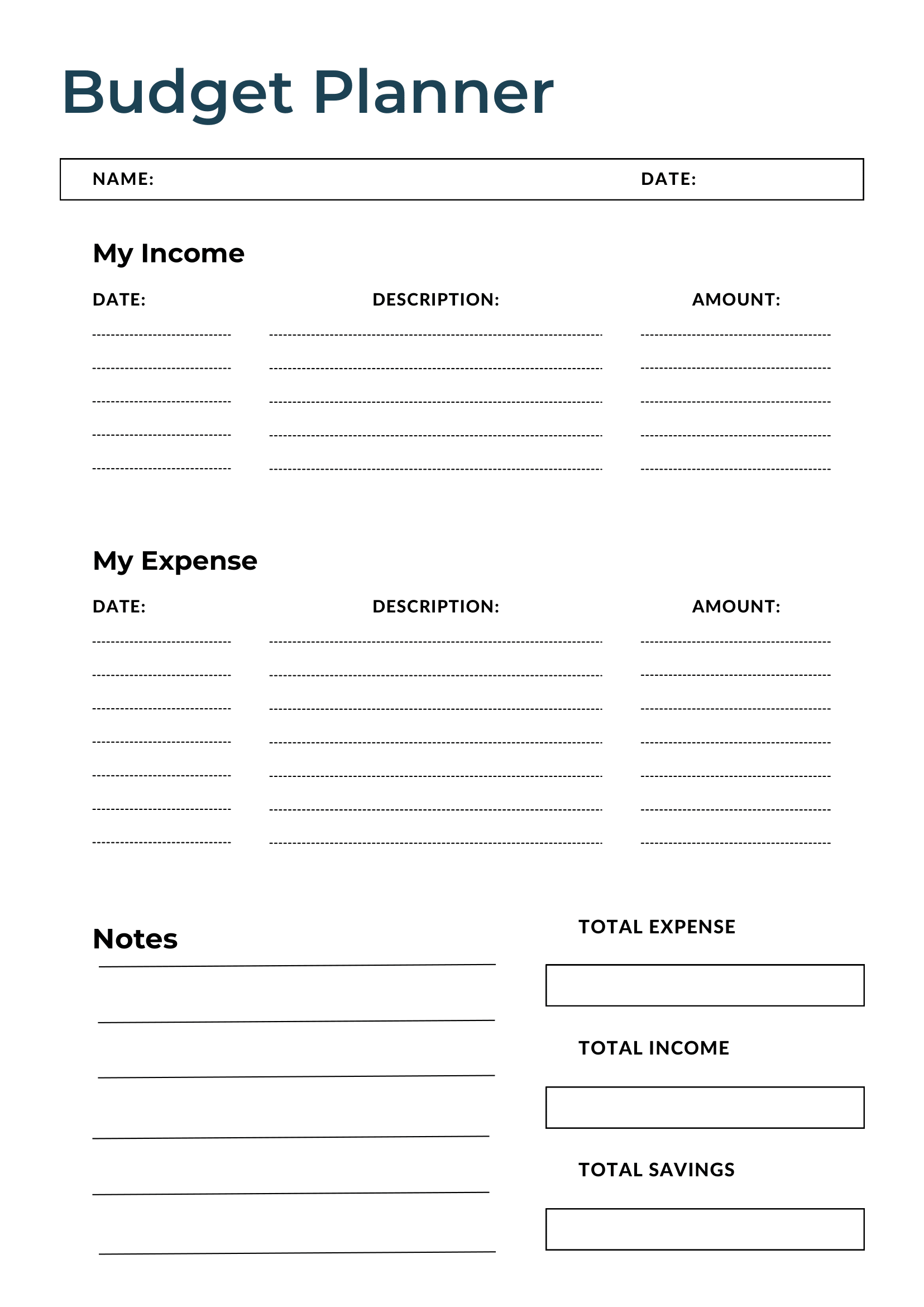 free printable budget planning worksheets
