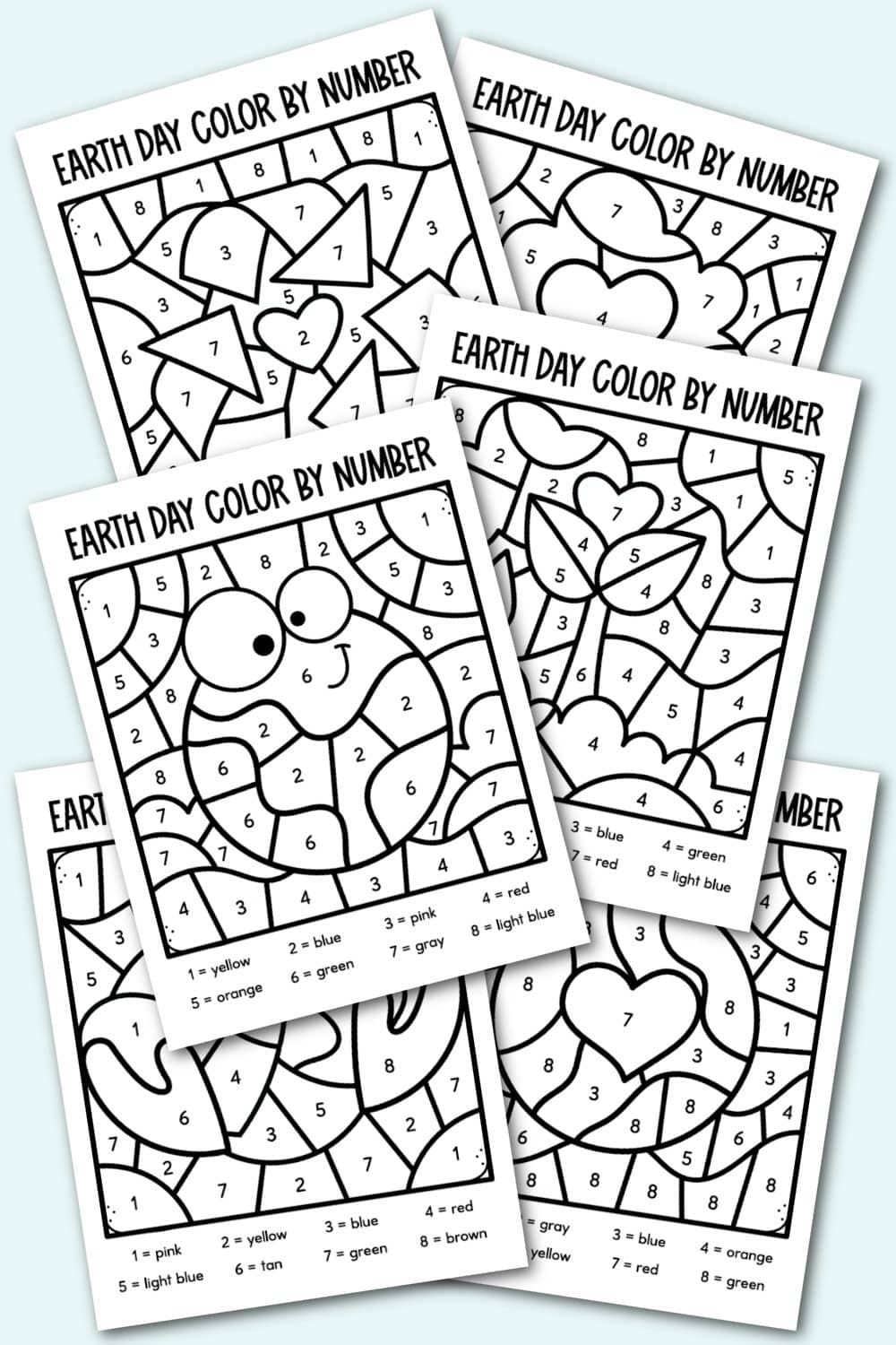 free color by number printables