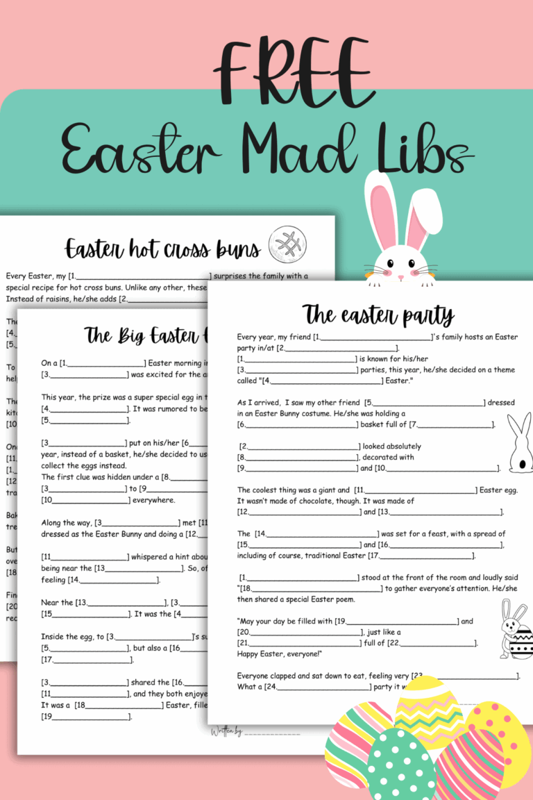 Free Easter Mad Libs Love U0026 Laugh Games