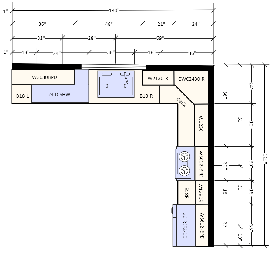 Free Editable Kitchen Layouts EdrawMax Online