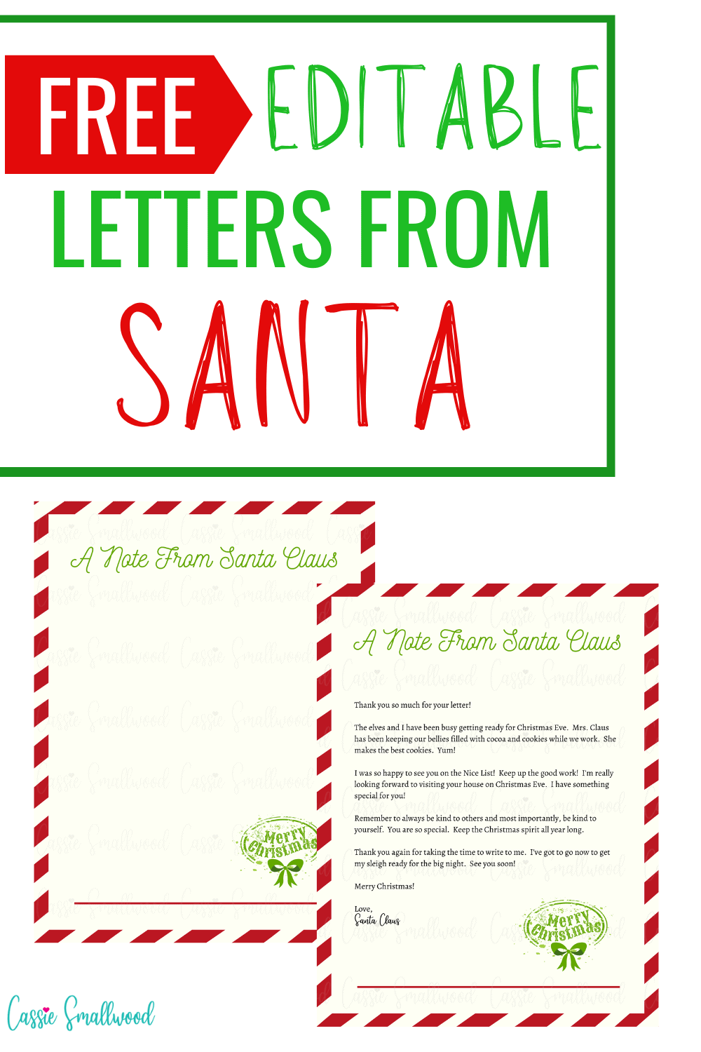 free printable letters from santa claus