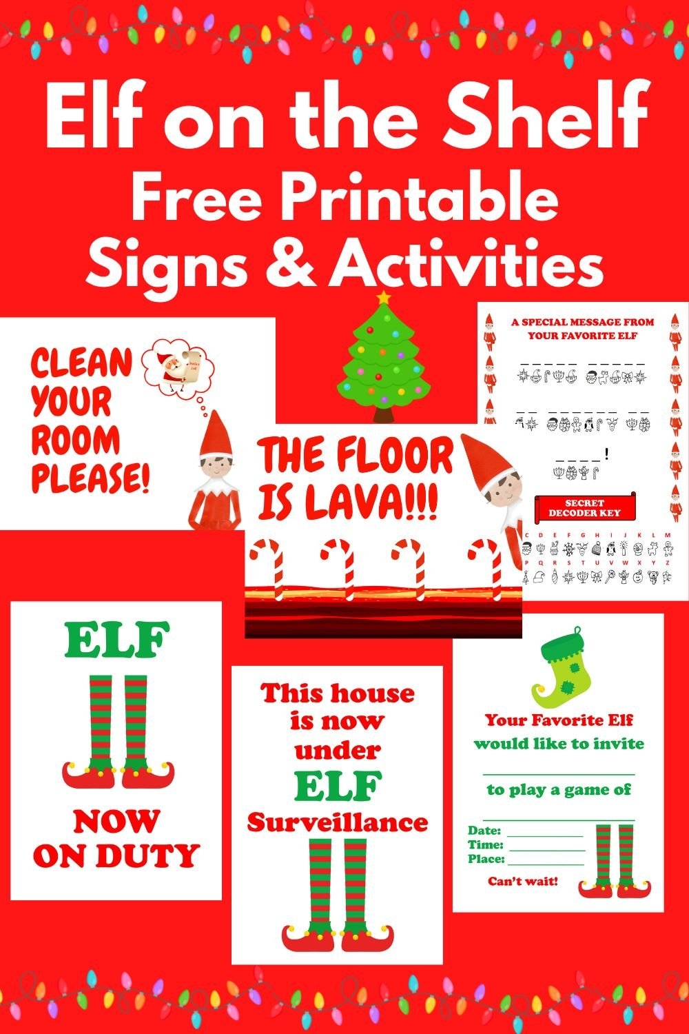 elf on the shelf free printables