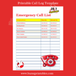 Free Emergency Contact List Template Word By PrintableTemplates On Dribbble