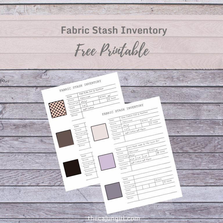 Free Fabric Stash Inventory Printable The Cajun Girl