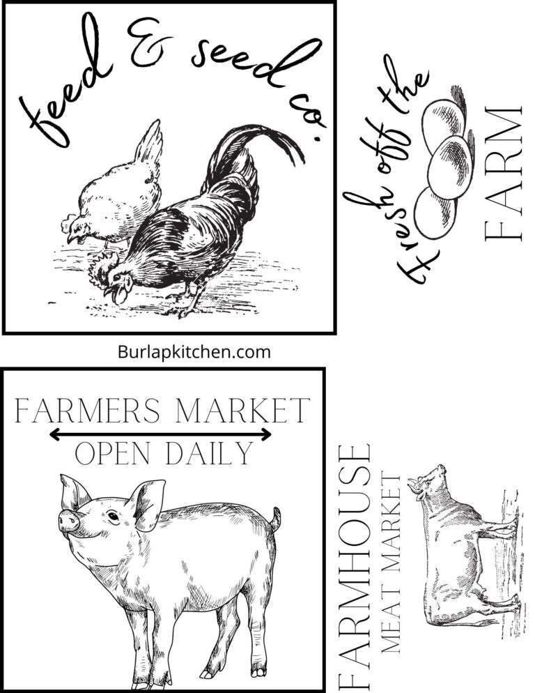 FREE Farmhouse Printable Burlap Kitchen