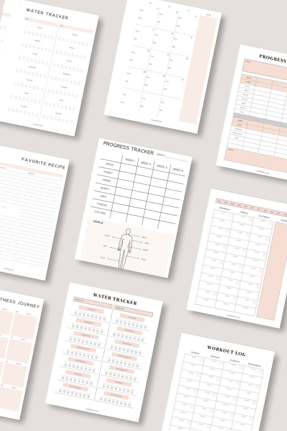 Free Fitness Journal Printables 2025 Workout Planner AnjaHome