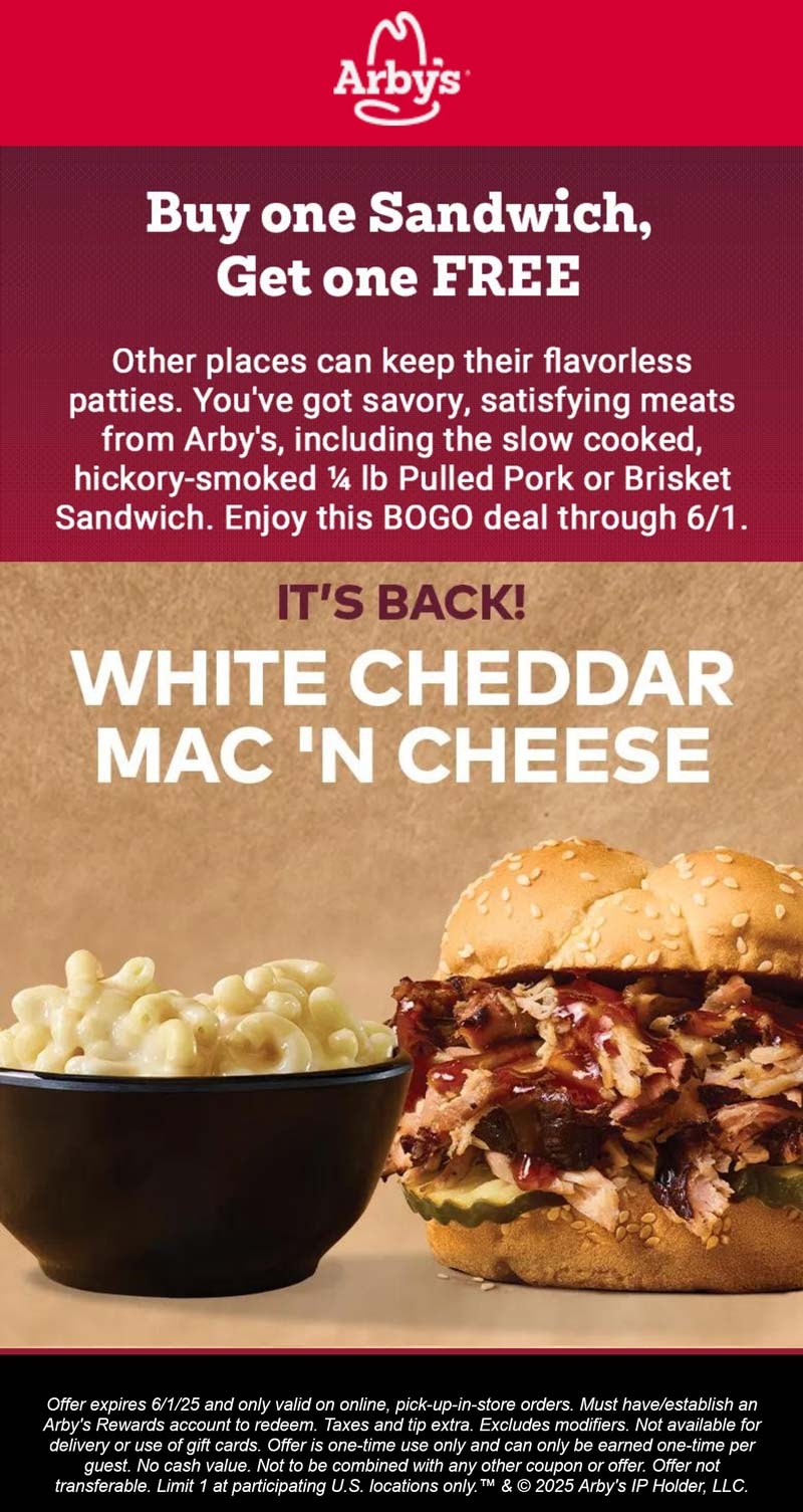 Free Fries With Your Beer Cheese Double Beef Sandwich At Arbys Arbys August 2025 Coupons Promo Codes U0026 Deals 