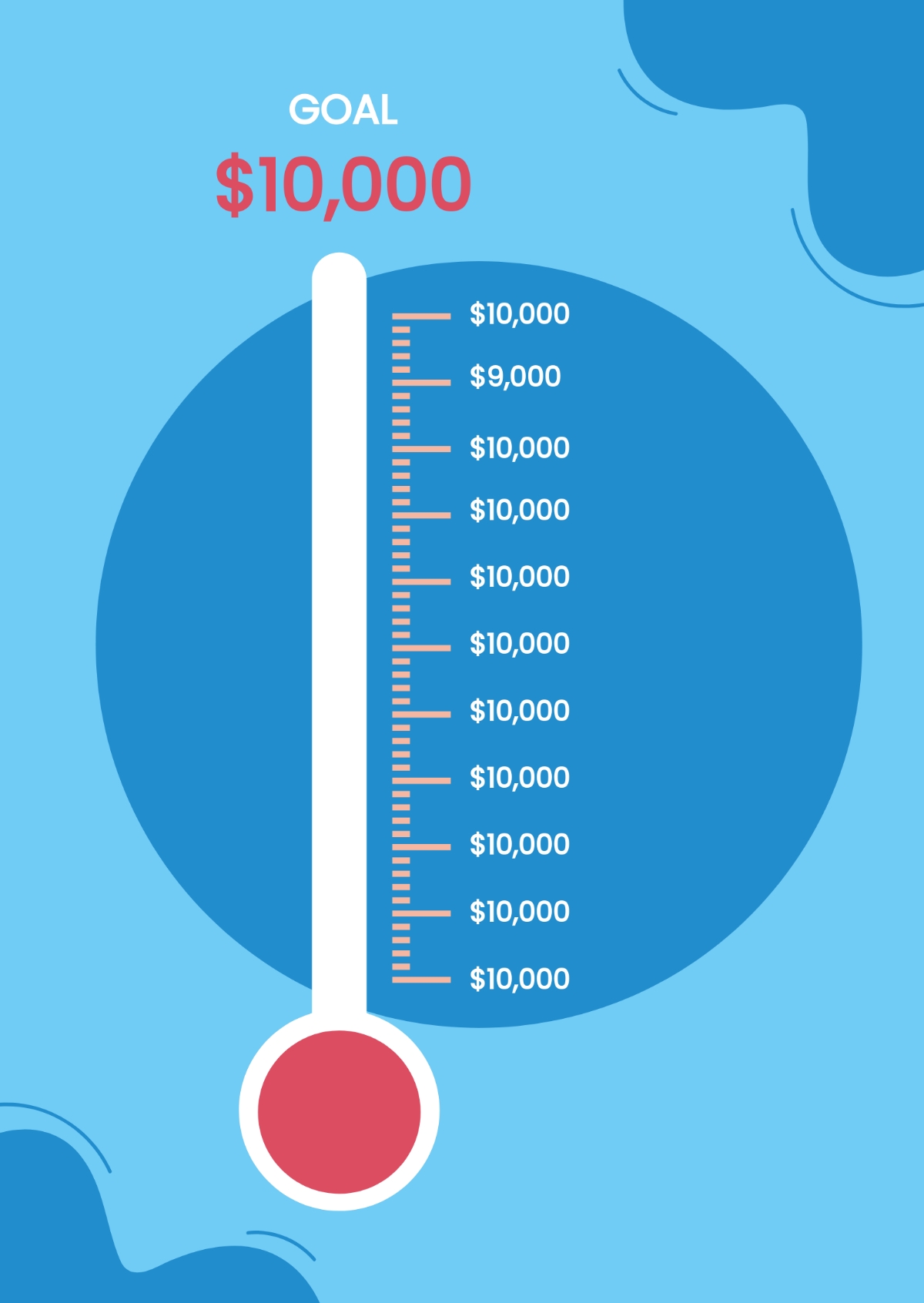 Free Fundraising Thermometer Chart Template To Edit Online