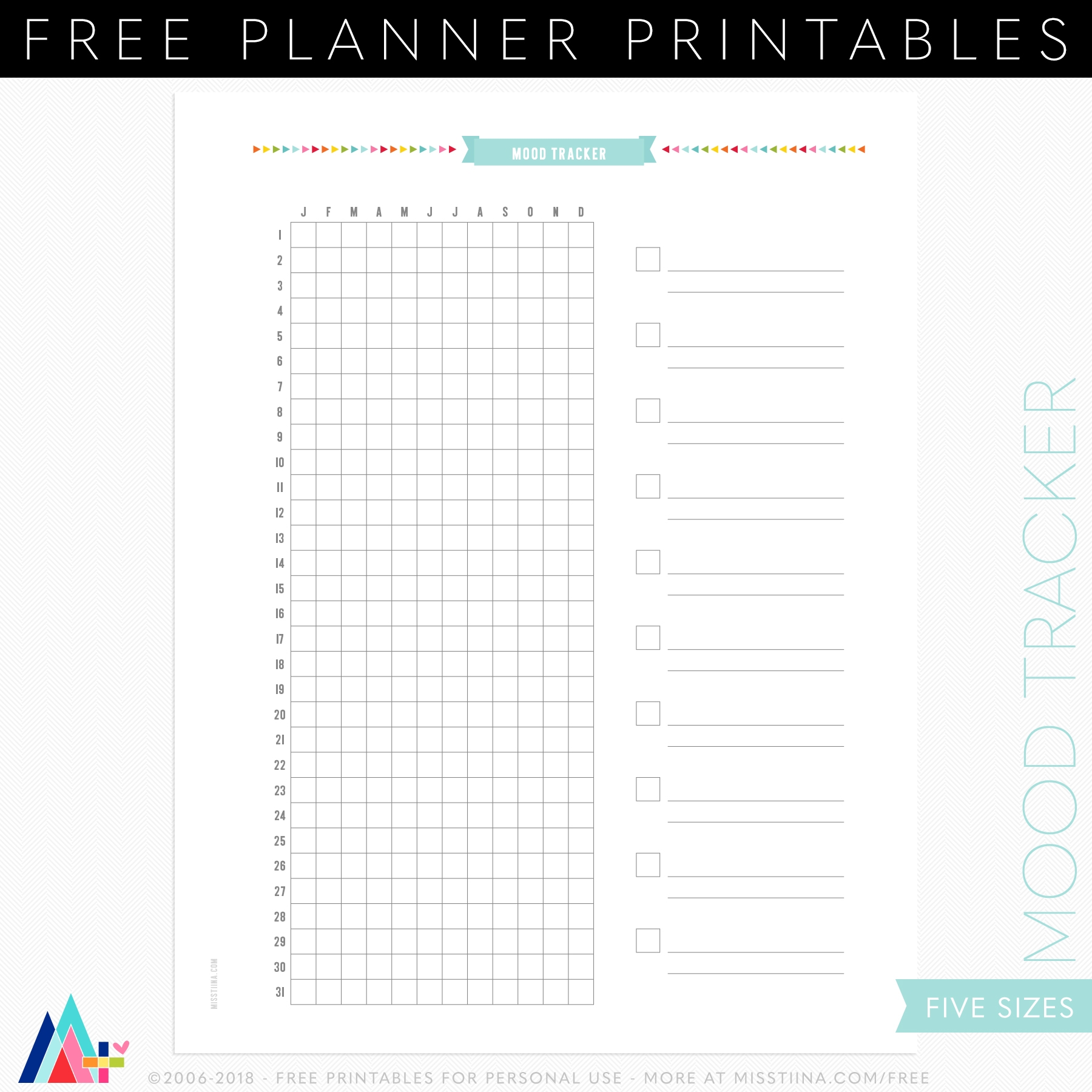 free half size planner printables 2018