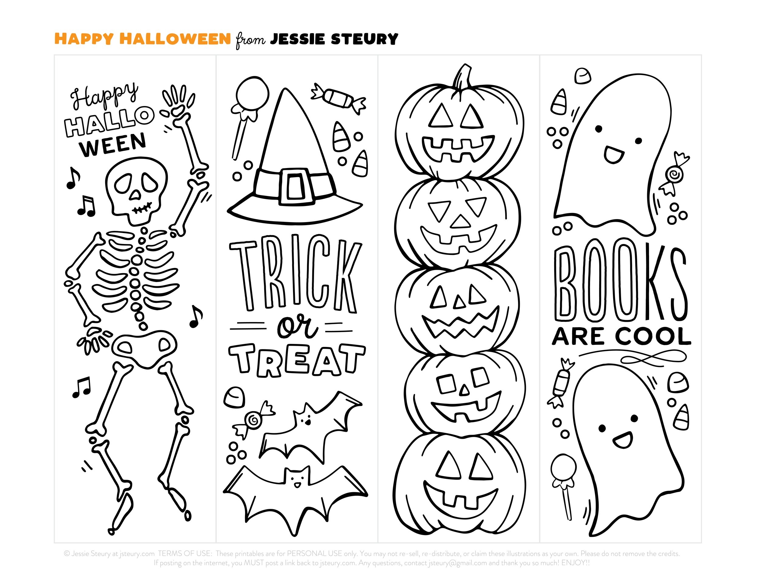 Free Halloween Bookmarks Jessie Steury