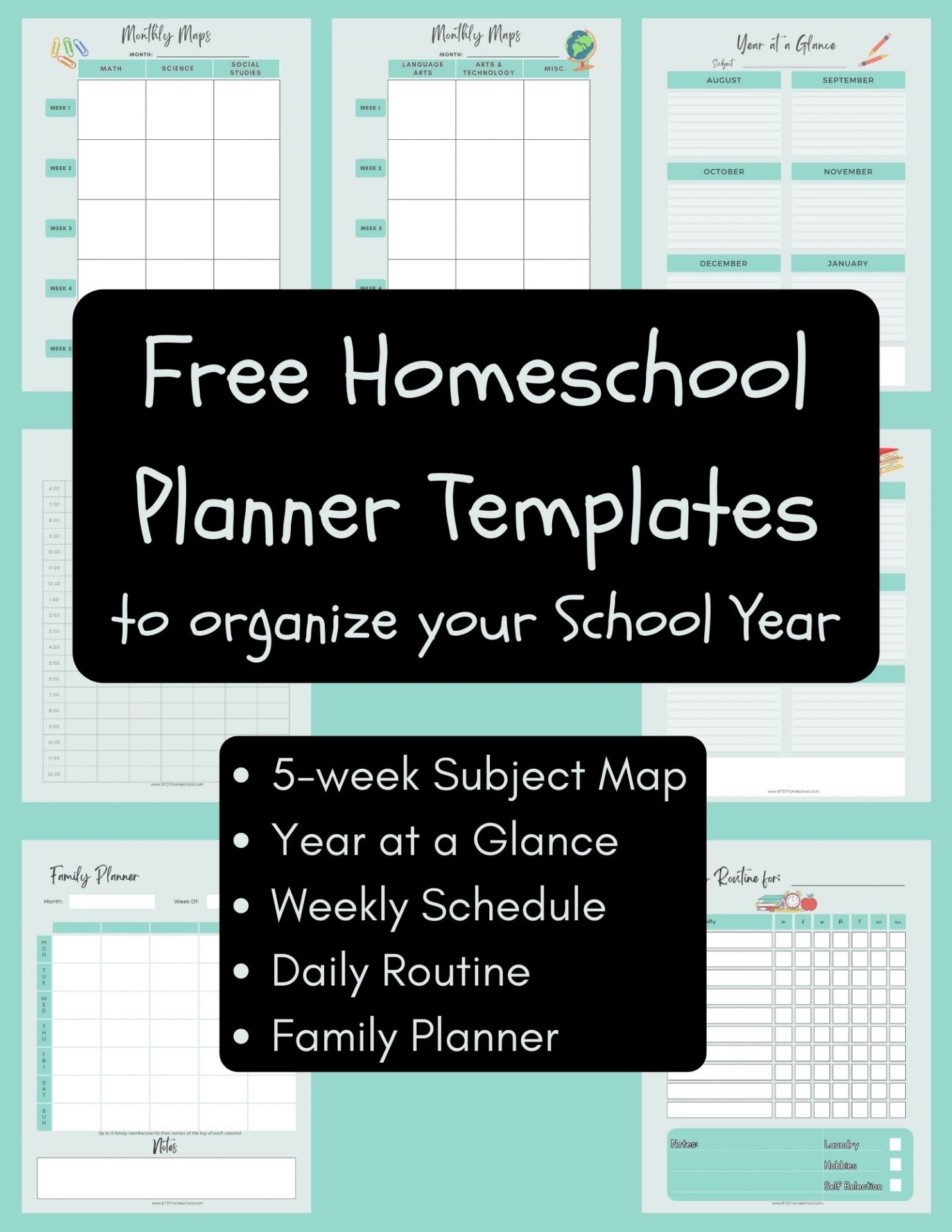 free basic homeschool planning printables