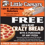 FREE HOT N READY CRAZY BREAD WITH A PURCHASE OF ANY PIZZA Online Printable Coupons USA Local Free Printable Shopping Coupons