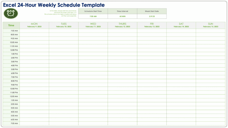 Free Hourly Schedule Templates All Formats Editable U0026 Printable