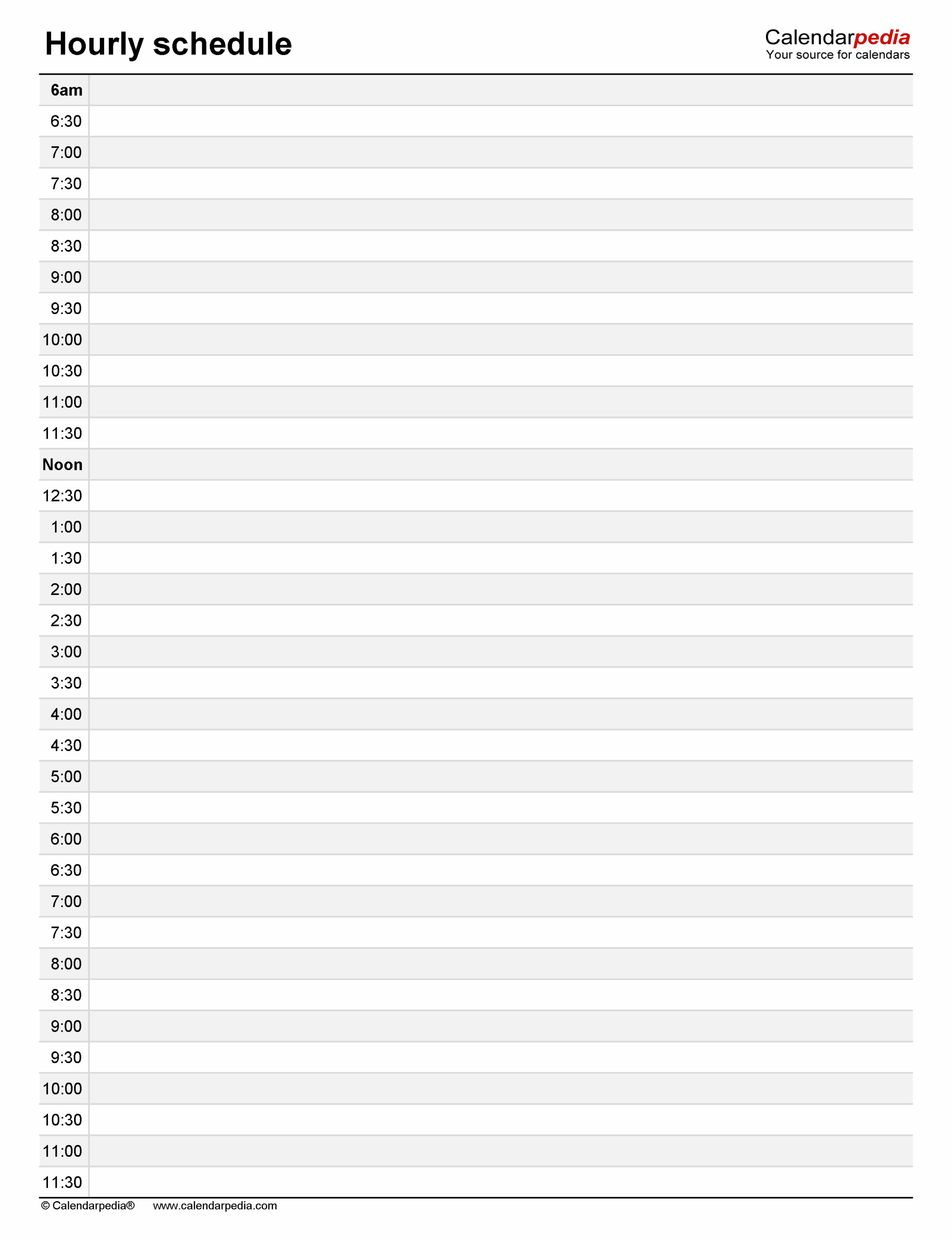 free printable daily hourly planner pdf